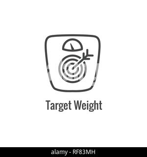 BMI/Body Mass Index Symbol w Bild porträtiert Gewicht Balance Stock Vektor