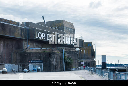 Die keroman Submarine Base, ein WWII Deutsche U-Boot, in Lorient, Frankreich Stockfoto