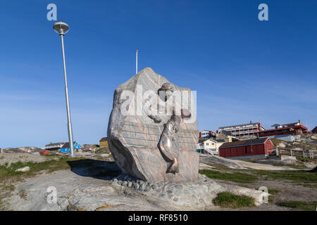 Angeln Denkmal in Ilulissat, Grönland Stockfoto