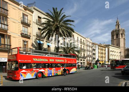 ESP, Spanien, Valencia: Altstadt, an der Plaza de la Reina, Torre del Miguelete, Glockenturm der Kathedrale Stockfoto
