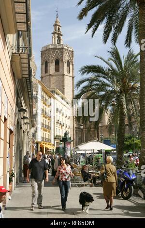 ESP, Spanien, Valencia: Altstadt, an der Plaza de la Reina, Torre del Miguelete, Glockenturm der Kathedrale Stockfoto