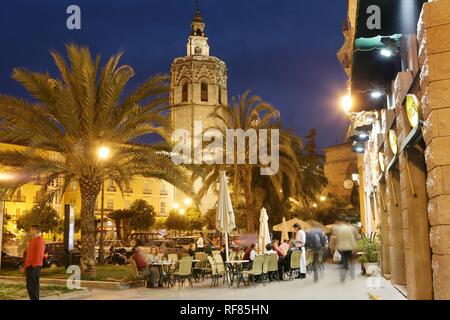 ESP, Spanien, Valencia: Altstadt, an der Plaza de la Reina, Torre del Miguelete, Glockenturm der Kathedrale Stockfoto