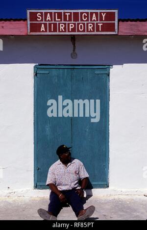 Salt Cay Flughafen Turks und Caicos Inseln Bahamas Karibik Stockfoto