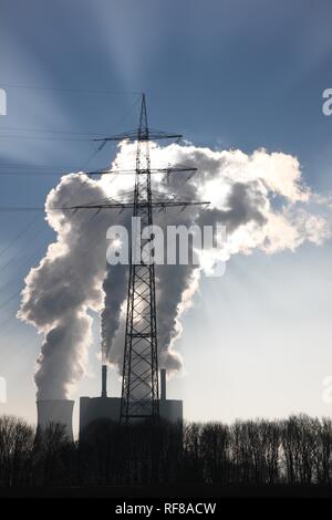 Power Station, Kühltürme, HKM Hüttenwerke Krupp Mannesmann (Stahlwerk), Duisburg, Nordrhein-Westfalen Stockfoto