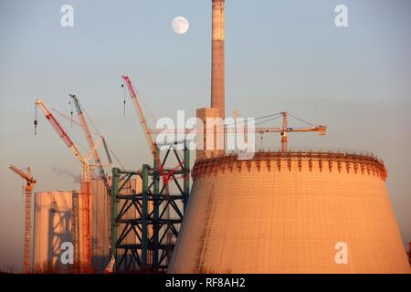 Baustelle des neuen 750-MW-Kohlekraftwerk Walsum-10, von Hitachi Power Europe in Duisburg gebaut Stockfoto