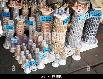 Souvenirs aus Pisa, Toskana, Italien Stockfoto