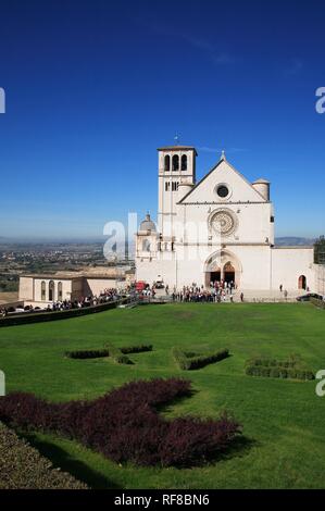 Die Basilika von San Francesco d'Assisi, Assisi, Umbrien, Italien Stockfoto