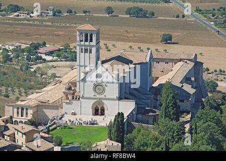 Die Basilika von San Francesco d'Assisi, Assisi, Umbrien, Italien Stockfoto