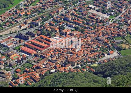 Stadt von Sant Ambrogio di Torino, Valle di Susa, Piemont, Italien Stockfoto