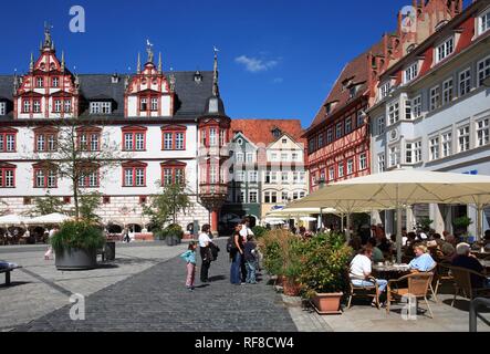 Markt und historischen Stadthaus, Coburg, Oberfranken, Bayern Stockfoto