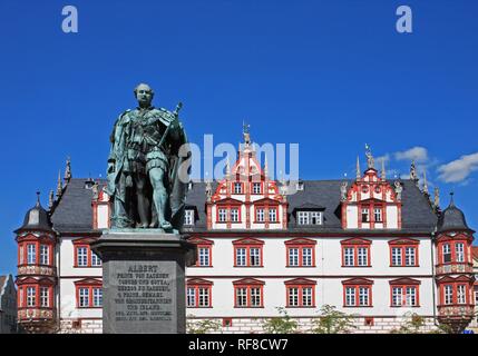 Markt und historischen Stadthaus, Coburg, Oberfranken, Bayern Stockfoto