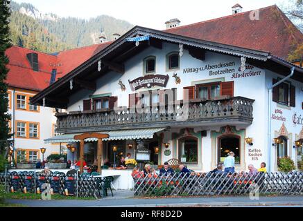Edelweiss Inn in der Nähe der barocken Benediktiner Kloster Ettal, Landkreis Garmisch-Partenkirchen, Bayern Stockfoto