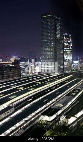 JR-Linie und Plattformen, Bahnhof Tokyo, Tokio, Japan, Asien Stockfoto