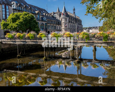 "Passerelles", Fluss l'Odet, Quimper Stockfoto