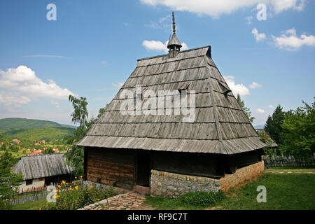 Ethno-Dorf (das alte Dorf Museum) in Sirogojno, Serbien Stockfoto