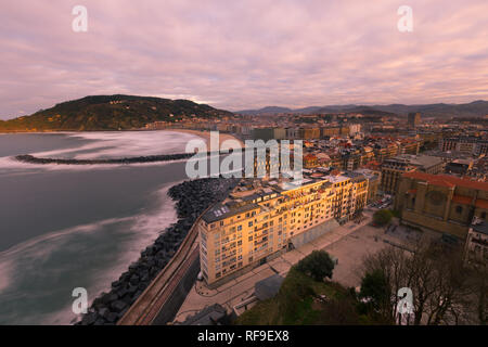 Herrliche Aussicht von Donostia-San Sebastian, Baskenland. Stockfoto