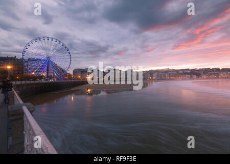 Herrliche Aussicht von Donostia-San Sebastian, Baskenland. Stockfoto