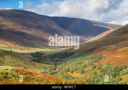 Weite Aussicht in Glen Roy in den Highlands von Schottland Stockfoto