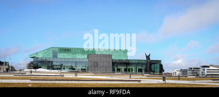 HELSINKI, Finnland - 27. MÄRZ 2016: Panoramablick von Helsinki Music Center Stockfoto