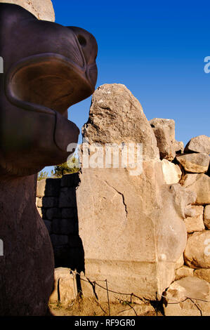 Lion Gate in die Wände des Hattusas, der Hauptstadt der Hethiter. XVI - XIIIc. V. Chr. Boğazkale Hattusas, Türkei Stockfoto
