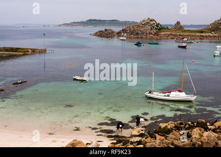 Der Kai in Porth Conger, St. Agnes, Isles of Scilly, Großbritannien Stockfoto