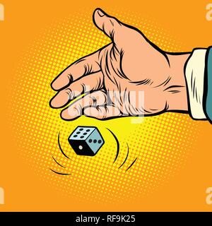 Hand wirft Würfel Stock Vektor