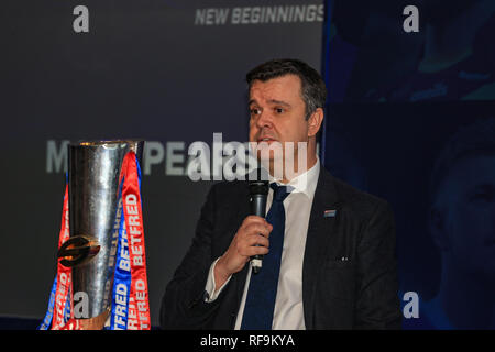 24. Januar 2019, Old Trafford, Manchester, England, Betfred Super League starten 2019; Quelle: Mark Cosgrove/News Bilder Stockfoto