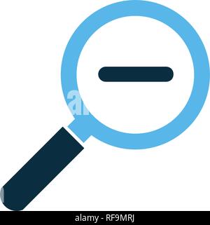 Zoom hinein und Zoom heraus Lupensymbole. Vector Illustration isoliert auf Weiss. Stock Vektor