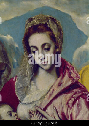 LA SAGRADA FAMILIA CON STA ANA - las mejores. Autor: GRECO, El. Ort: HOSPITAL DE TAVERA/MUSEO Duque de Lerma. Toledo. Spanien. Stockfoto