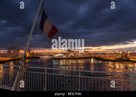 Calais Hafen Fährüberfahrt, Dover-Calais, Stockfoto