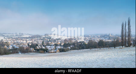 Chipping Campden im Schnee im Januar. Chipping Campden, Cotswolds, Gloucestershire, England Stockfoto