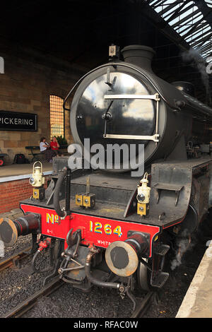NYMR Dampflok Nr. 1264 stehen in Pickering Station Stockfoto
