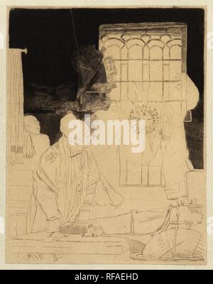 Ein Gelehrter in seiner Studie ('Faust'). Artist: Rembrandt van Rijn. Verfasser: Anonym. Dating: nach 1652. Maße: H 211 mm x W 165 mm. Museum: Rijksmuseum, Amsterdam. Stockfoto