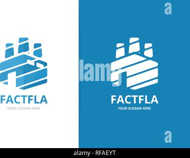 Vektor factory logo Kombination. Industrie Symbol oder Icon. Einzigartige Fertigung Logo Design Template. Stock Vektor