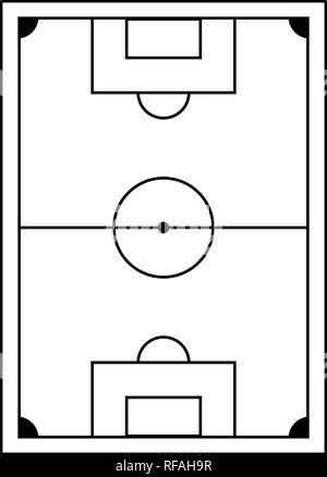 Fußball-Feld topview in Schwarz und Weiß Stock Vektor