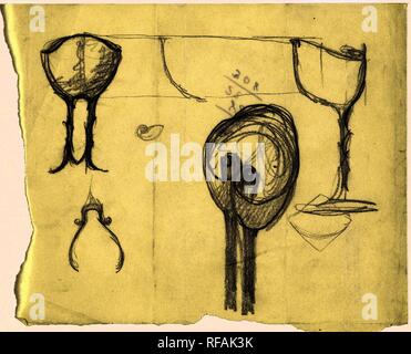 Design für einen Kelch (?). Verfasser der Stellungnahme: Mathieu Lauweriks. Datierung: 1874 - 1932. Maße: H 153 mm x B 184 mm. Museum: Rijksmuseum, Amsterdam. Stockfoto