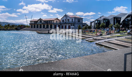 Blick auf die Wellington Ruderclub an der Küste von Wellington, Neuseeland Stockfoto