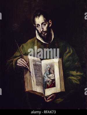 'Saint der Evangelist Lukas', 1602-1605, Öl auf Leinwand, 100 x 76 cm. Autor: GRECO, El. Lage: CATEDRAL - Interieur. Toledo. Spanien. Stockfoto