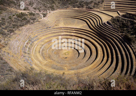 Inca Moray ist ein Landwirtschaftliches Experiment Station, in Peru, in Lateinamerika Stockfoto