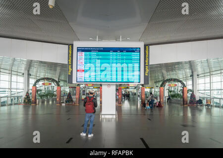 Medan, Indonesien - Januar 2019: Der internationale Flughafen Kualanamu Architektur in Medan, Nordsumatra, Indonesien. Stockfoto