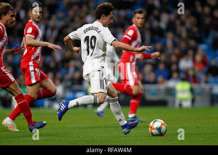 Madrid, Spanien. 24 Jan, 2019. Fußballspiel zwischen Real Madrid vs Girona der 2018/2019 King's Cup, im Santiago Bernabeu, Madrid. (Foto: Jose L. Cuesta/261/Cordon drücken). Odriozola Credit: CORDON PRESSE/Alamy leben Nachrichten Stockfoto