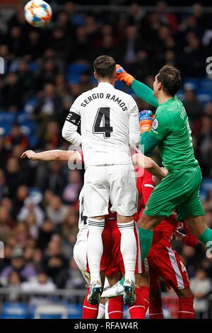 Madrid, Spanien. 24 Jan, 2019. Fußballspiel zwischen Real Madrid vs Girona der 2018/2019 King's Cup, im Santiago Bernabeu, Madrid. (Foto: Jose L. Cuesta/261/Cordon drücken). Credit: CORDON PRESSE/Alamy leben Nachrichten Stockfoto