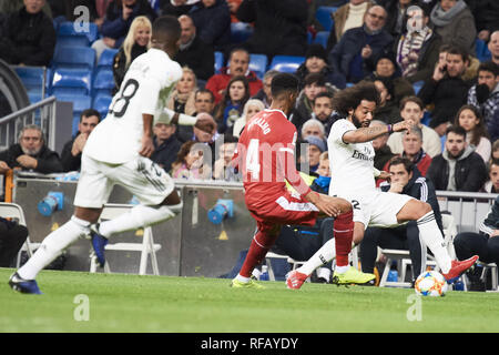 Madrid, Spanien. 24 Jan, 2019. Marcelo (Verteidiger; Real Madrid) in Aktion während der Copa del Rey, Viertelfinale Spiel zwischen Real Madrid und FC Girona im Santiago Bernabeu Stadion am Januar 24, 2019 in Madrid, Spanien Credit: Jack Abuin/ZUMA Draht/Alamy leben Nachrichten Stockfoto