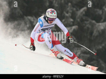 Garmisch Partenkirchen, Deutschland. 25 Jan, 2019. Ski Alpin, Wm, downhill Training, meine Damen. Michelle Gisin aus der Schweiz in Aktion. Foto: Karl-Josef Hildenbrand/dpa/Alamy leben Nachrichten Stockfoto