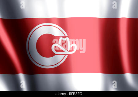 Calgary, Alberta stilvolle winken und closeup flag Abbildung. Perfekt für Hintergrund oder Textur. Stockfoto