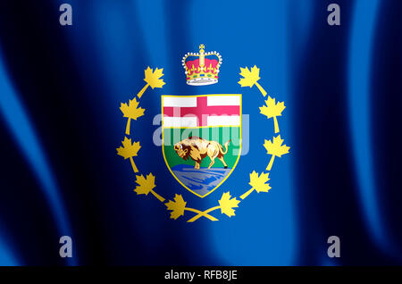 Der Vizegouverneur von Manitoba stilvolle winken und closeup flag Abbildung. Perfekt für Hintergrund oder Textur. Stockfoto