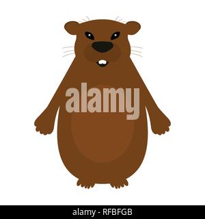 Groundhog auf einem weißen Hintergrund. Stock Vektor