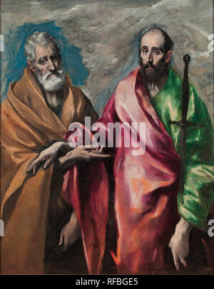 St. Peter und Paul. Datum/Zeitraum: von 1590 bis 1600. Malerei. Öl auf Leinwand. Höhe: 116 cm (45,6 in); Breite: 91 cm (35,8 in). Autor: GRECO, El. Stockfoto