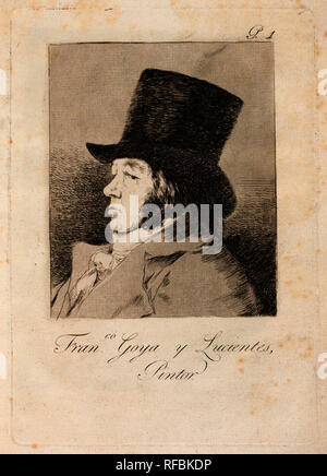 Francesco de Goya y Lucientes, Pintor. Vom: veröffentlicht 1799. Medium: Radierung, Aquatinta und Kaltnadel, Burin. Museum: Nationalgalerie, Washington DC. Autor: Francisco de Goya. GOYA, FRANCISCO DE. Goya (Francisco de Goya y Lucientes). GOYA Y LUCIENTES, FRANCISCO DE. Stockfoto