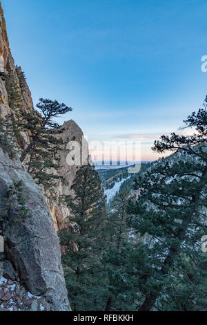 Sonnenuntergang im Eldorado Canyon State Park Stockfoto